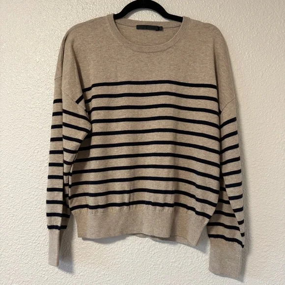 NWOT Jenni Kayne Avery Crewneck Sweater Striped Minimalist Neutral Essentials M - Picture 4 of 7